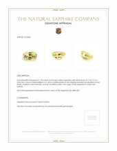 1.26 Ct. Yellow Sapphire from Ceylon (Sri Lanka) Appraisal