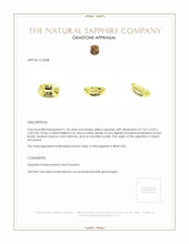 1.18 Ct. Yellow Sapphire from Ceylon (Sri Lanka) Appraisal