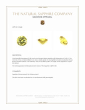 0.58 Ct. Yellow Sapphire from Ceylon (Sri Lanka) Appraisal