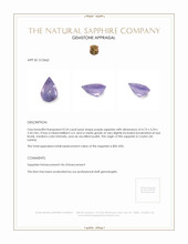 0.24 Ct. Purple Sapphire from Ceylon (Sri Lanka) Appraisal