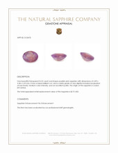 0.35 Ct. Purplish Pink Sapphire from Ceylon (Sri Lanka) Appraisal