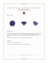 0.27 Ct. Purple Sapphire from Ceylon (Sri Lanka) Appraisal