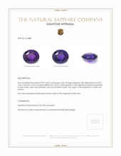 0.99 Ct. Color Change Sapphire from Ceylon (Sri Lanka) Appraisal