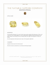 1.36 Ct. Yellow Sapphire from Ceylon (Sri Lanka) Appraisal