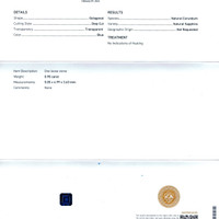 0.90 Ct. Blue Sapphire from Ceylon (Sri Lanka) Scan Report