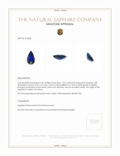 1.00 Ct. Blue Sapphire from Ceylon (Sri Lanka) Appraisal