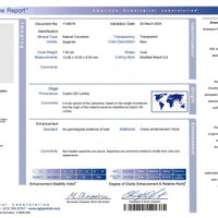 7.42 Ct. Blue Sapphire from Ceylon (Sri Lanka) Scan Report