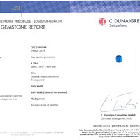 4.20 Ct. Blue Sapphire from Madagascar Scan Report