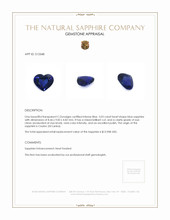 3.03 Ct. Blue Sapphire from Ceylon (Sri Lanka) Appraisal