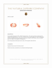 4.09 Ct. Padparadscha Sapphire from Madagascar Appraisal