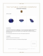 3.12 Ct. Blue Sapphire from Burma (Myanmar) Appraisal