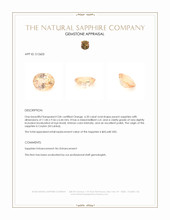 6.20 Ct. Peach Sapphire from Ceylon (Sri Lanka) Appraisal