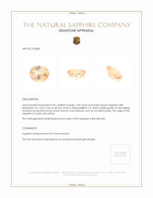 6.20 Ct. Peach Sapphire from Ceylon (Sri Lanka) Appraisal