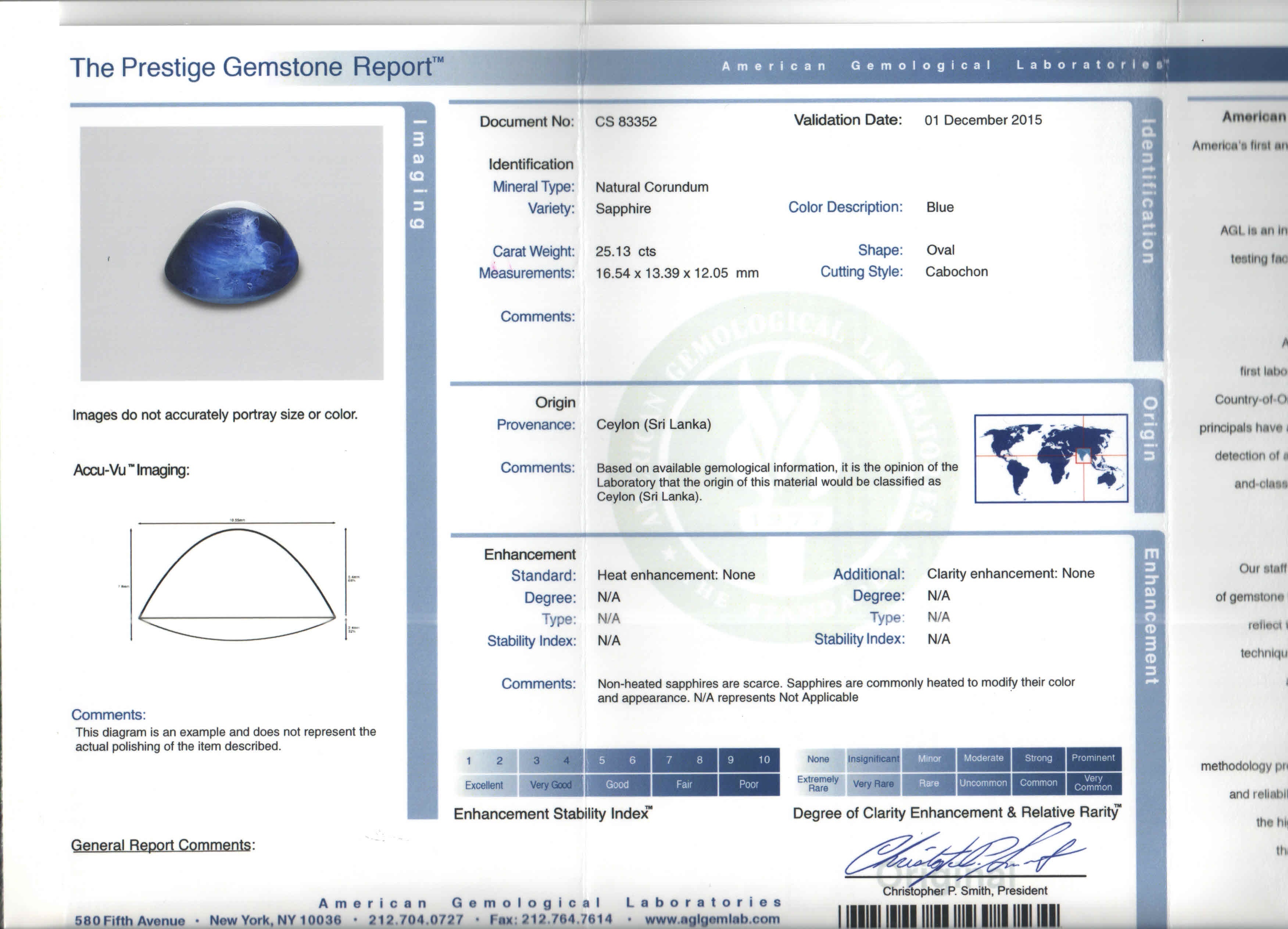 25.13 Ct. Blue Star Sapphire from Ceylon (Sri Lanka)