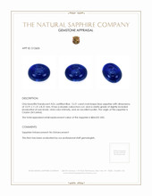 15.21 Ct. Blue Cabochon Sapphire from Ceylon (Sri Lanka) Appraisal