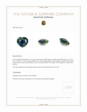 2.16 Ct. Bluish Green Sapphire from Ceylon (Sri Lanka) Appraisal