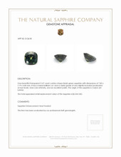 2.47 Ct. Bluish Green Sapphire from Ceylon (Sri Lanka) Appraisal