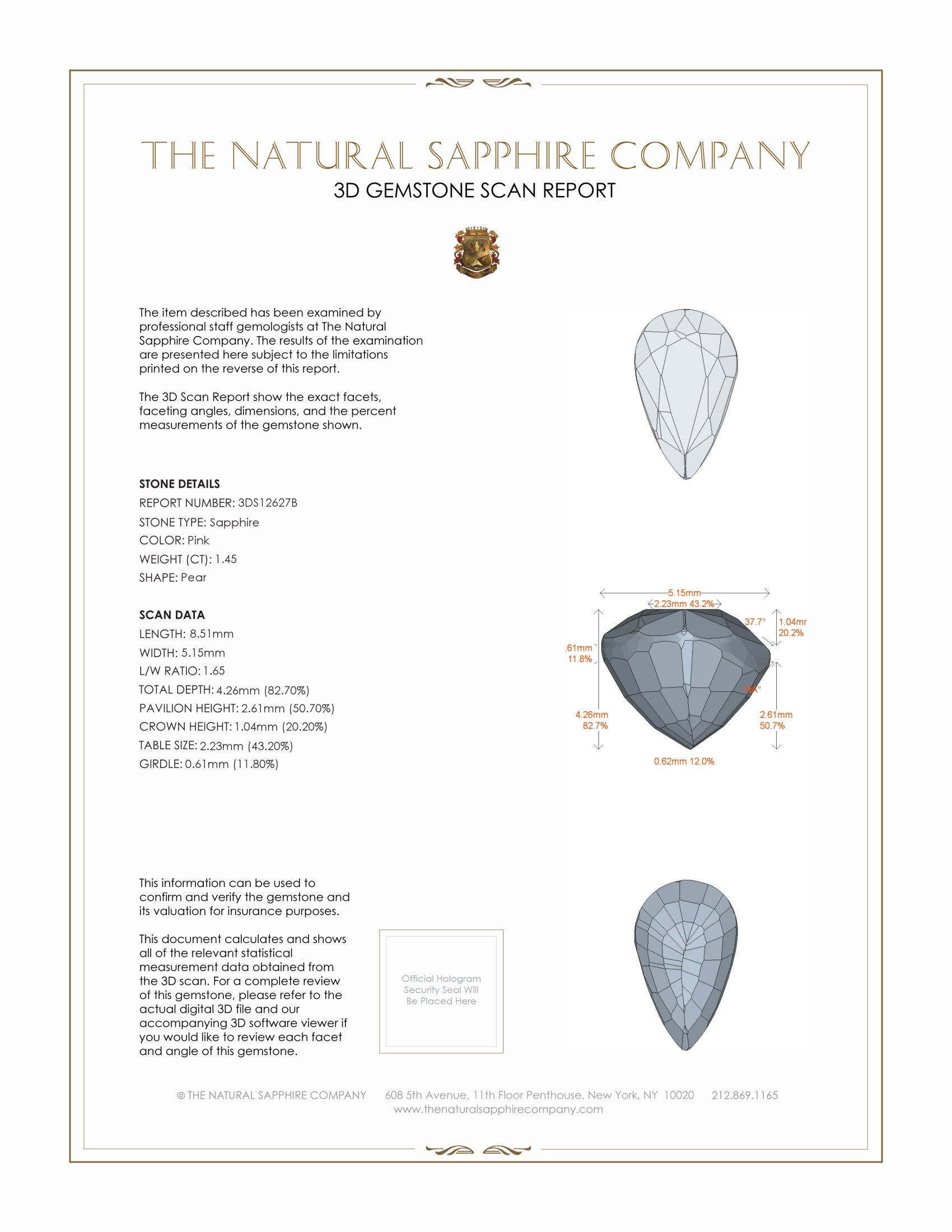 1.45 Ct. Pink Sapphire from Ceylon (Sri Lanka)