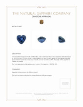 6.30 Ct. Blue Sapphire from Ceylon (Sri Lanka) Appraisal