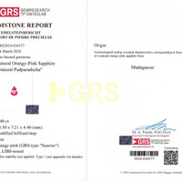 2.49 Ct. Padparadscha Sapphire from Madagascar Scan Report