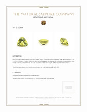 1.03 Ct. Yellowish Green Sapphire from Montana Appraisal