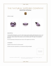 1.10 Ct. Purple Sapphire from Montana Appraisal