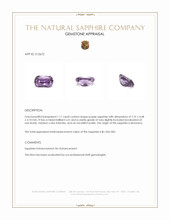 1.11 Ct. Purple Sapphire from Montana Appraisal