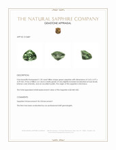 1.20 Ct. Green Sapphire from Montana Appraisal