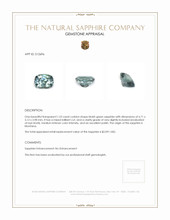 1.23 Ct. Bluish Green Sapphire from Montana Appraisal