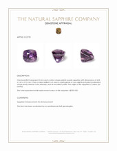 0.44 Ct. Pinkish Purple Sapphire from Ceylon (Sri Lanka) Appraisal