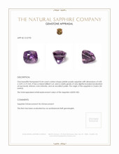 0.44 Ct. Pinkish Purple Sapphire from Ceylon (Sri Lanka) Appraisal