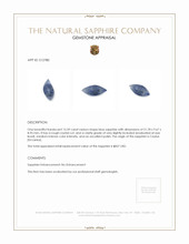 15.59 Ct. Blue Sapphire Crystal from Ceylon (Sri Lanka) Appraisal
