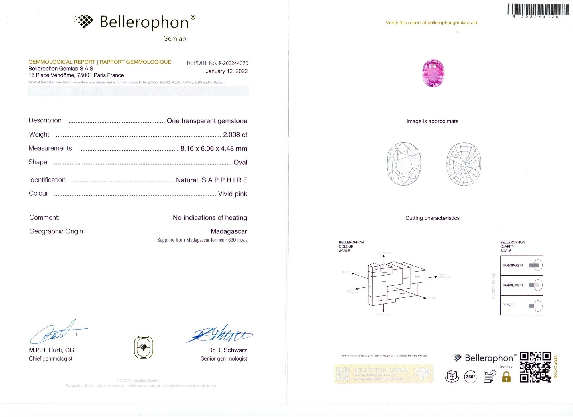 2.00 Ct. Pink Sapphire from Madagascar