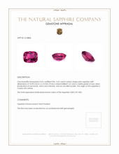 5.62 Ct. Pink Sapphire from Ceylon (Sri Lanka) Appraisal