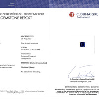 5.82 Ct. Blue Sapphire from Thailand Scan Report
