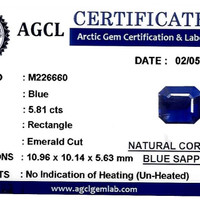 5.82 Ct. Blue Sapphire from Thailand Scan Report
