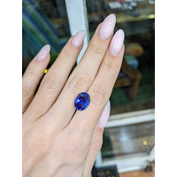 5.63 Ct. Blue Sapphire from Madagascar Life Style