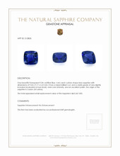 4.46 Ct. Blue Sapphire from Ceylon (Sri Lanka) Appraisal