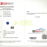6.76 Ct. Blue Sapphire from Ceylon (Sri Lanka) Scan Report