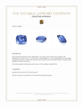 9.03 Ct. Blue Sapphire from Ceylon (Sri Lanka) Appraisal
