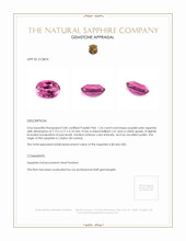 1.54 Ct. Purplish Pink Sapphire from Ceylon (Sri Lanka) Appraisal