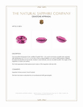 1.54 Ct. Purplish Pink Sapphire from Ceylon (Sri Lanka) Appraisal