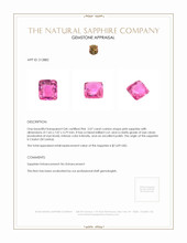 2.07 Ct. Pink Sapphire from Ceylon (Sri Lanka) Appraisal