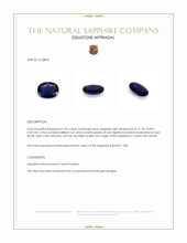 4.41 Ct. Blue Sapphire from Ceylon (Sri Lanka) Appraisal