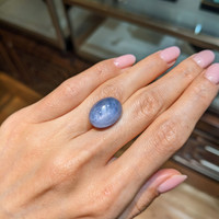 28.59 Ct. Blue Cabochon Sapphire from Ceylon (Sri Lanka) Life Style