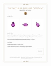 1.53 Ct. Purple Sapphire from Ceylon (Sri Lanka) Appraisal
