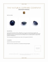2.05 Ct. Blue Sapphire from Madagascar Appraisal