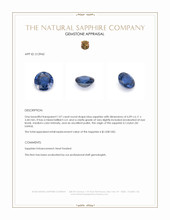 1.07 Ct. Blue Sapphire from Ceylon (Sri Lanka) Appraisal