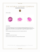 0.57 Ct. Pink Sapphire from Ceylon (Sri Lanka) Appraisal