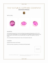 0.57 Ct. Pink Sapphire from Ceylon (Sri Lanka) Appraisal